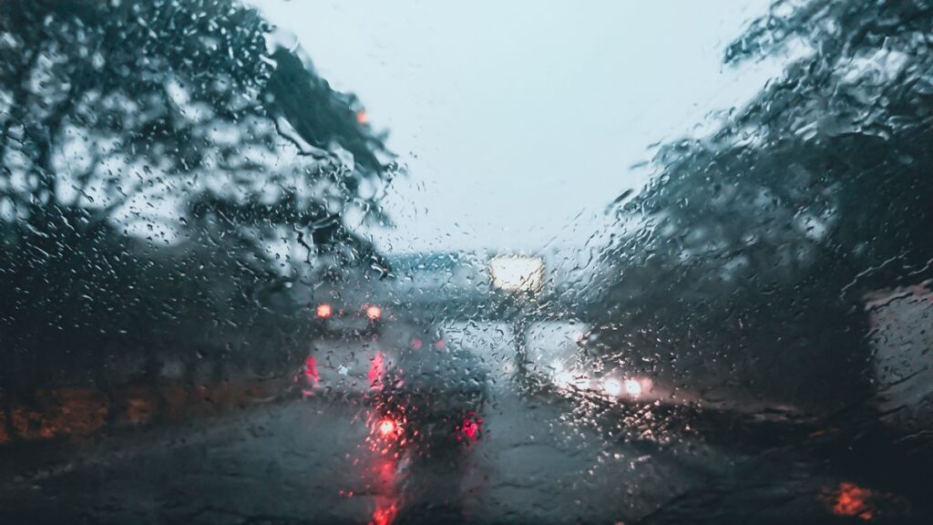 Heavy rain while driving in Georgia