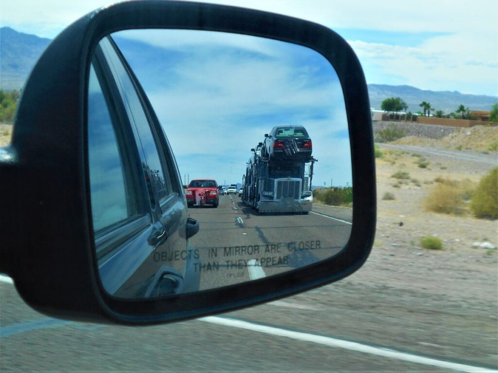 Checking blind spots for trucks