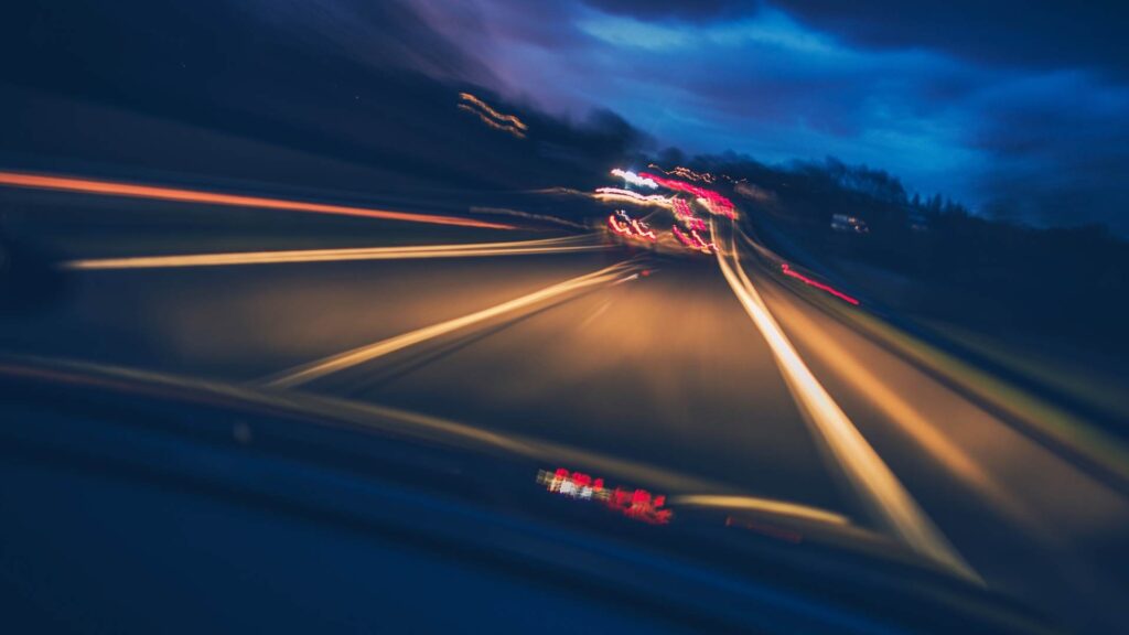 Car speeding on highway