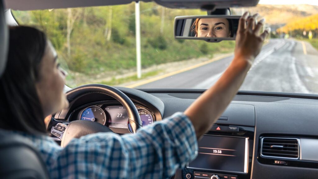 Girl driving with car