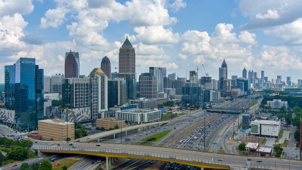 Highway I-85 traffic in Atlanta