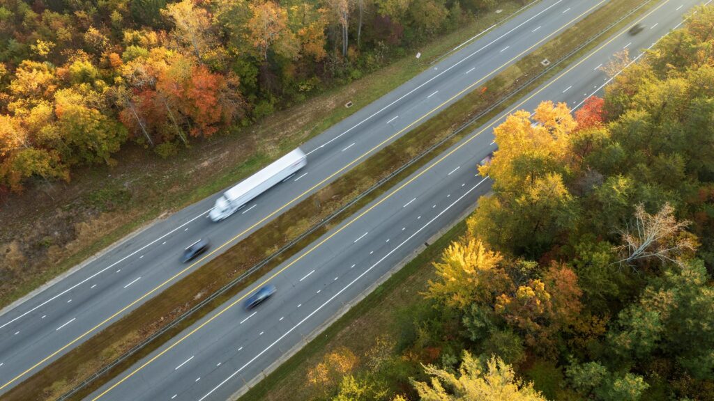 Semi truck driving on Georgia highway